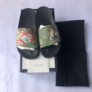 Gucci Women's Tian Pursuit Canvas Slides